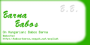 barna babos business card